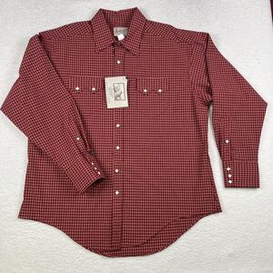 Vintage Rockmount Ranch‎ Wear Shirt Mens XL Western Diamond Pearl Snap Red Plaid